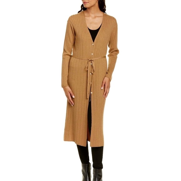 Theory Cable Rib Long Cardi - Picture 2 of 4